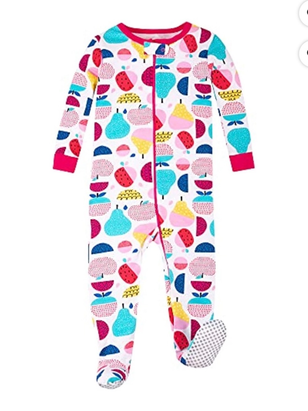 Lamaze Pink Fruit Print Footed One-Piece Pajamas with Multicolor Fruit